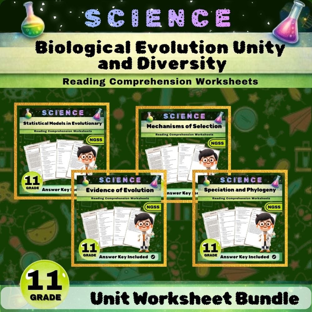Grade 11 Biological Evolution Unity and Diversity Science Lesson Bundle (NGSS) — bundle cover
