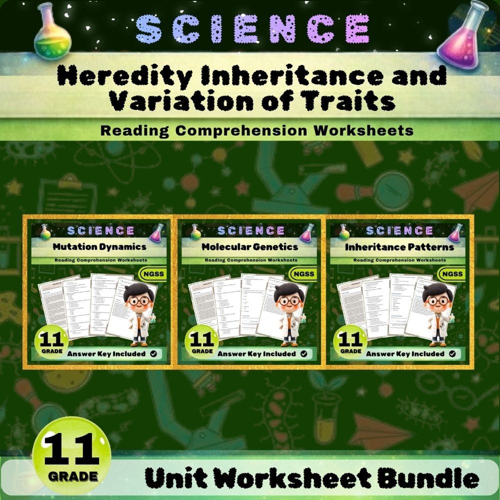 Grade 11 Mutation & Genetics Science Lesson Bundle (NGSS) — bundle cover