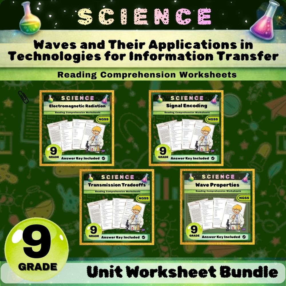 Grade 9 Science | Waves and Their Applications Unit Bundle (NGSS-Aligned) — bundle cover