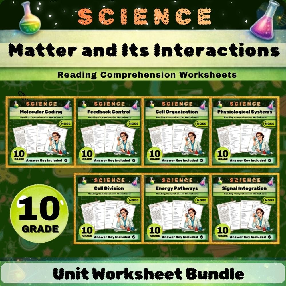 Grade 10 Science Matter and Its Interactions Lesson Bundle | NGSS — bundle cover
