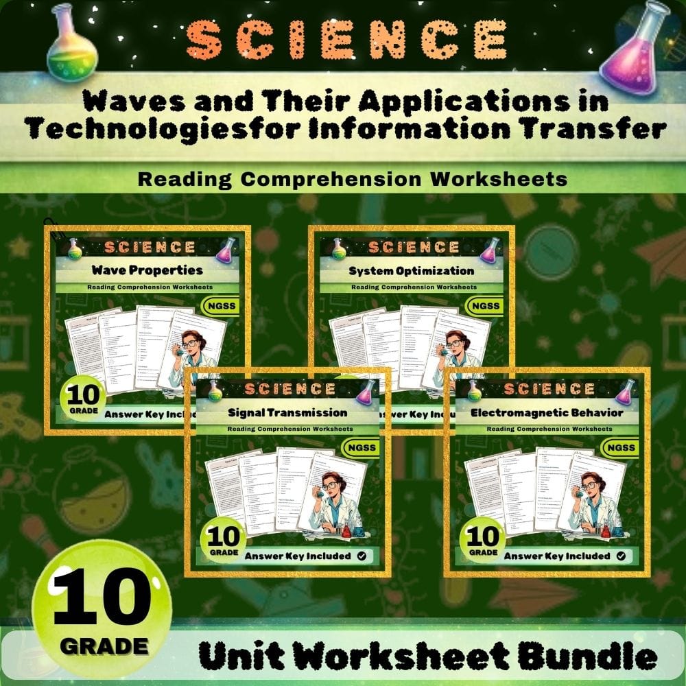 Grade 10 Science Waves and Their Applications in Technologies Bundle — bundle cover