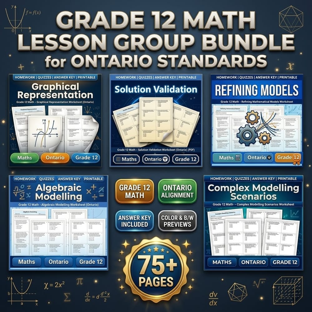 Grade 12 Math Lesson Group Bundle for Ontario Standards — bundle cover
