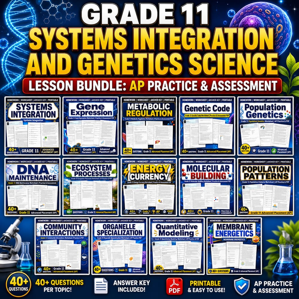 Grade 11 Systems Integration and Genetics Science Lesson Bundle: AP — bundle cover