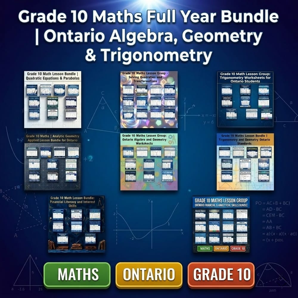 Grade 10 Math Ontario Full Year Bundle | Comprehensive Curriculum — bundle cover