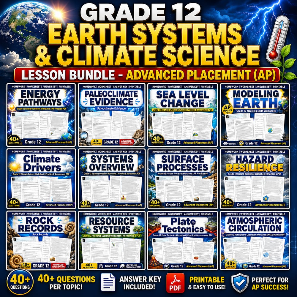 Grade 12 Earth Systems and Climate Science  Bundle – Advanced Placement (AP) — bundle cover