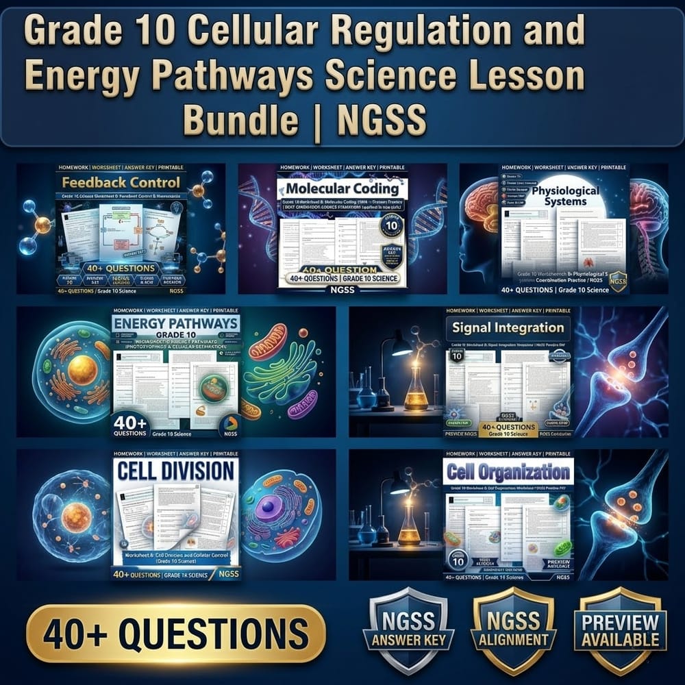 Grade 10 Cellular Regulation and Energy Pathways Science Lesson Bundle | NGSS — bundle cover