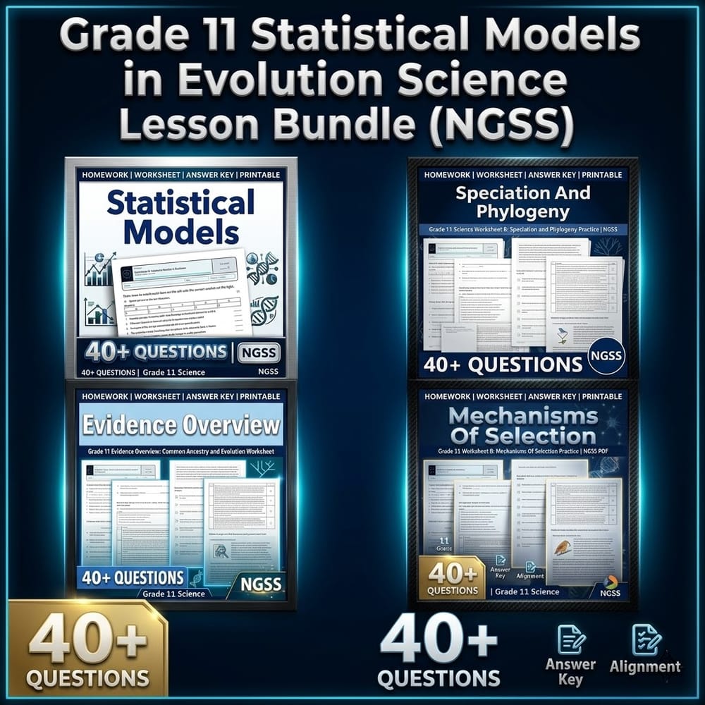 Grade 11 Statistical Models in Evolution Science Lesson Bundle (NGSS) — bundle cover