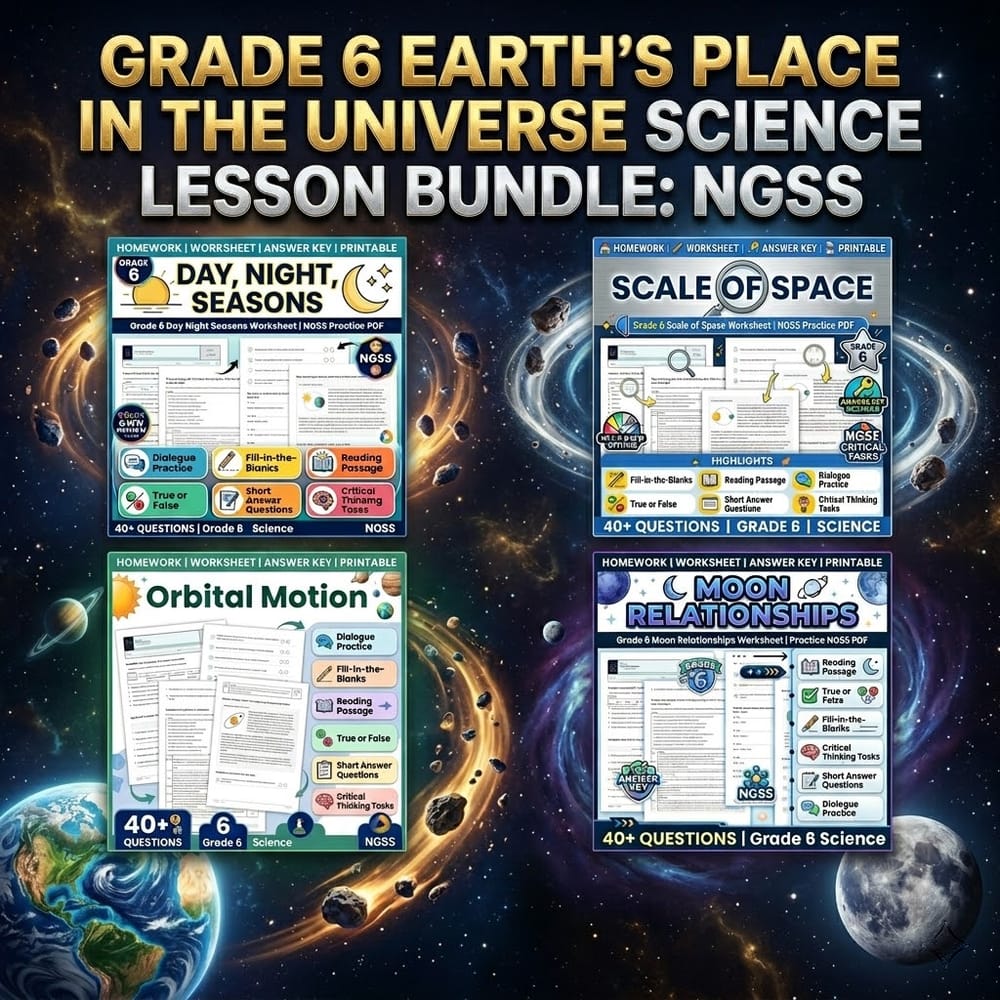 Grade 6 Earth's Place in the Universe Science Lesson Bundle: NGSS — bundle cover