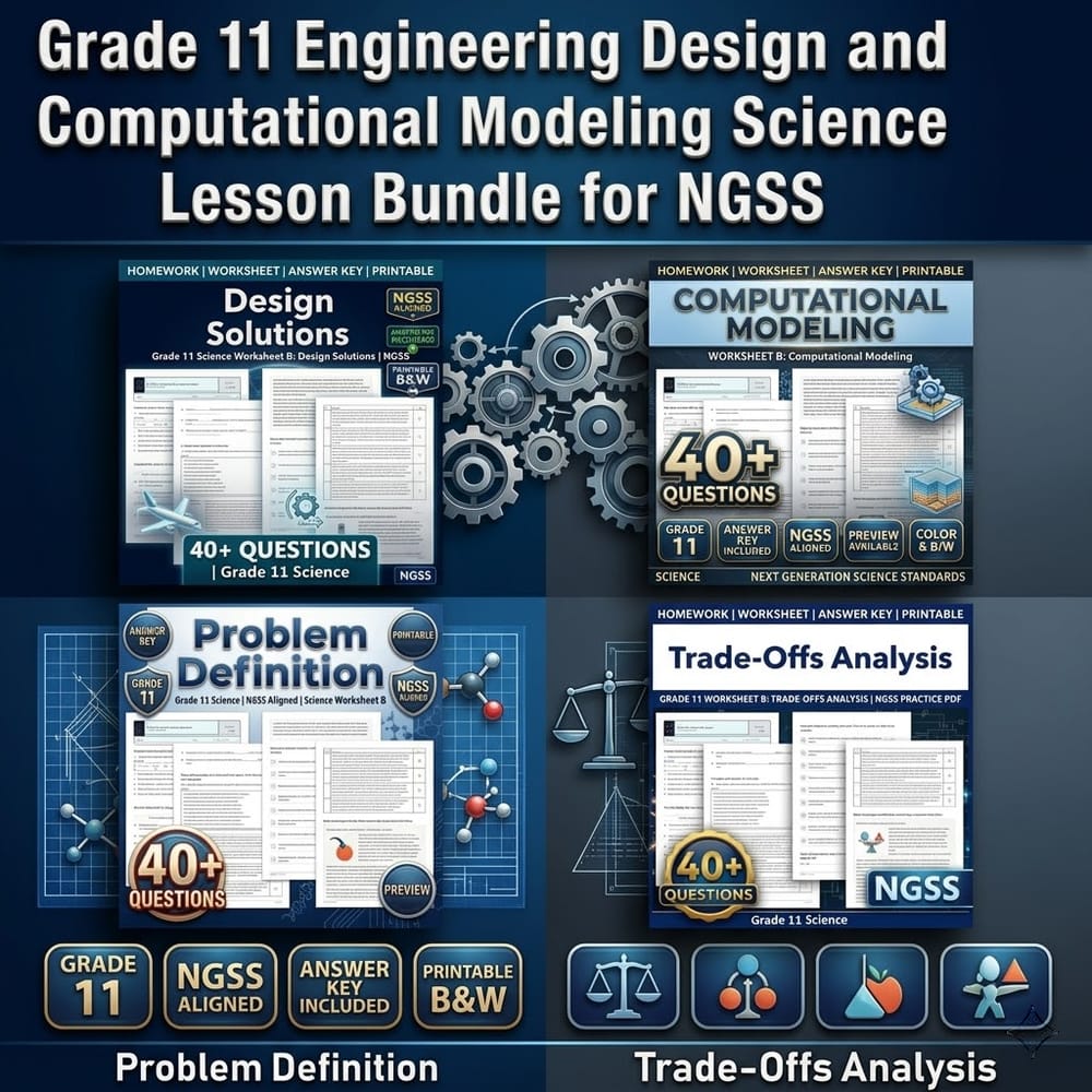 Grade 11 Engineering Design and Computational Modeling Science NGSS — bundle cover