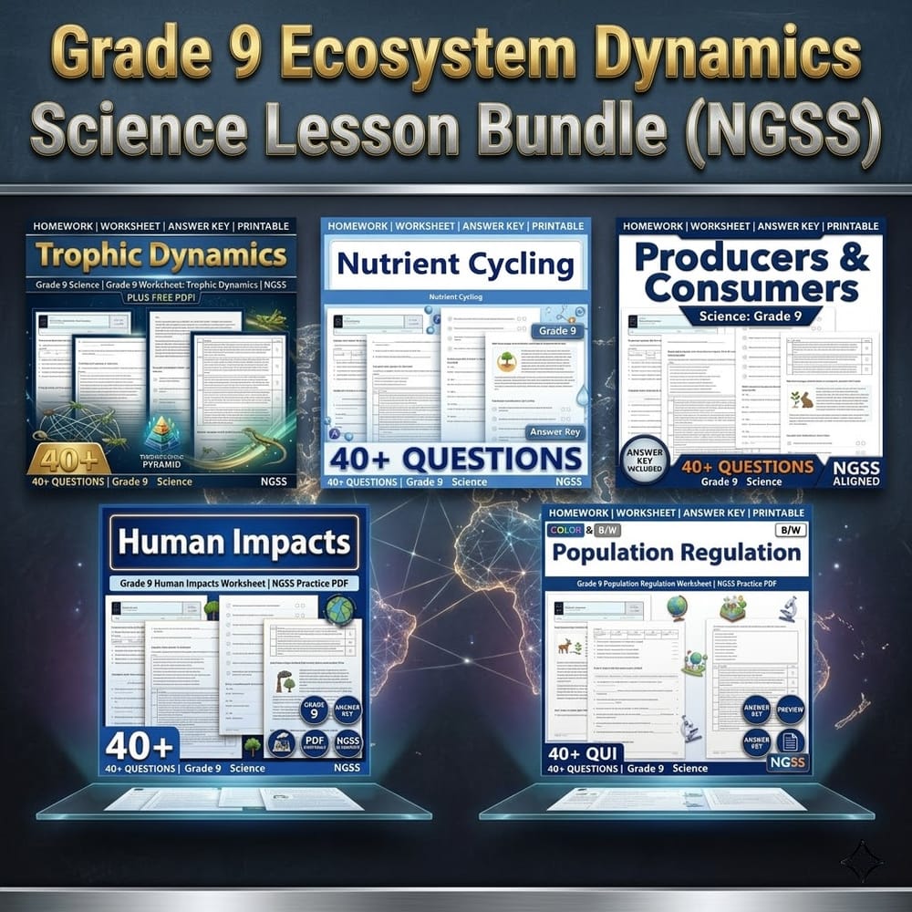 Grade 9 Ecosystem Dynamics Science Lesson Bundle (NGSS) — bundle cover