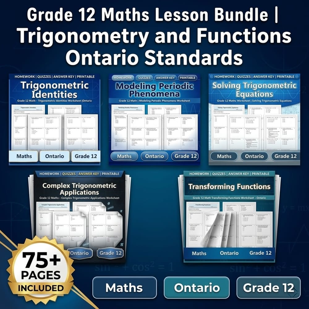Grade 12 Maths Lesson Bundle | Trigonometry and Functions Ontario Standards — bundle cover