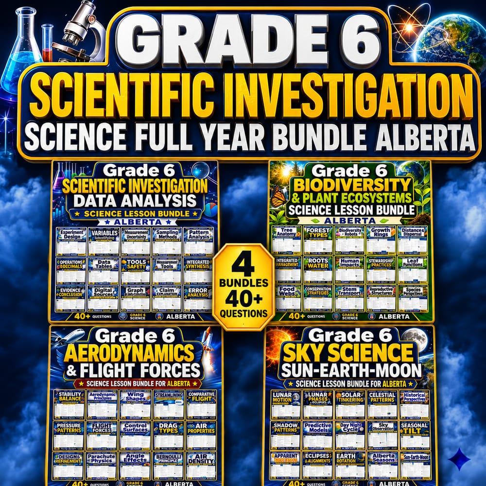 Grade 6 Scientific Investigation Science Full Year Bundle Alberta — bundle cover