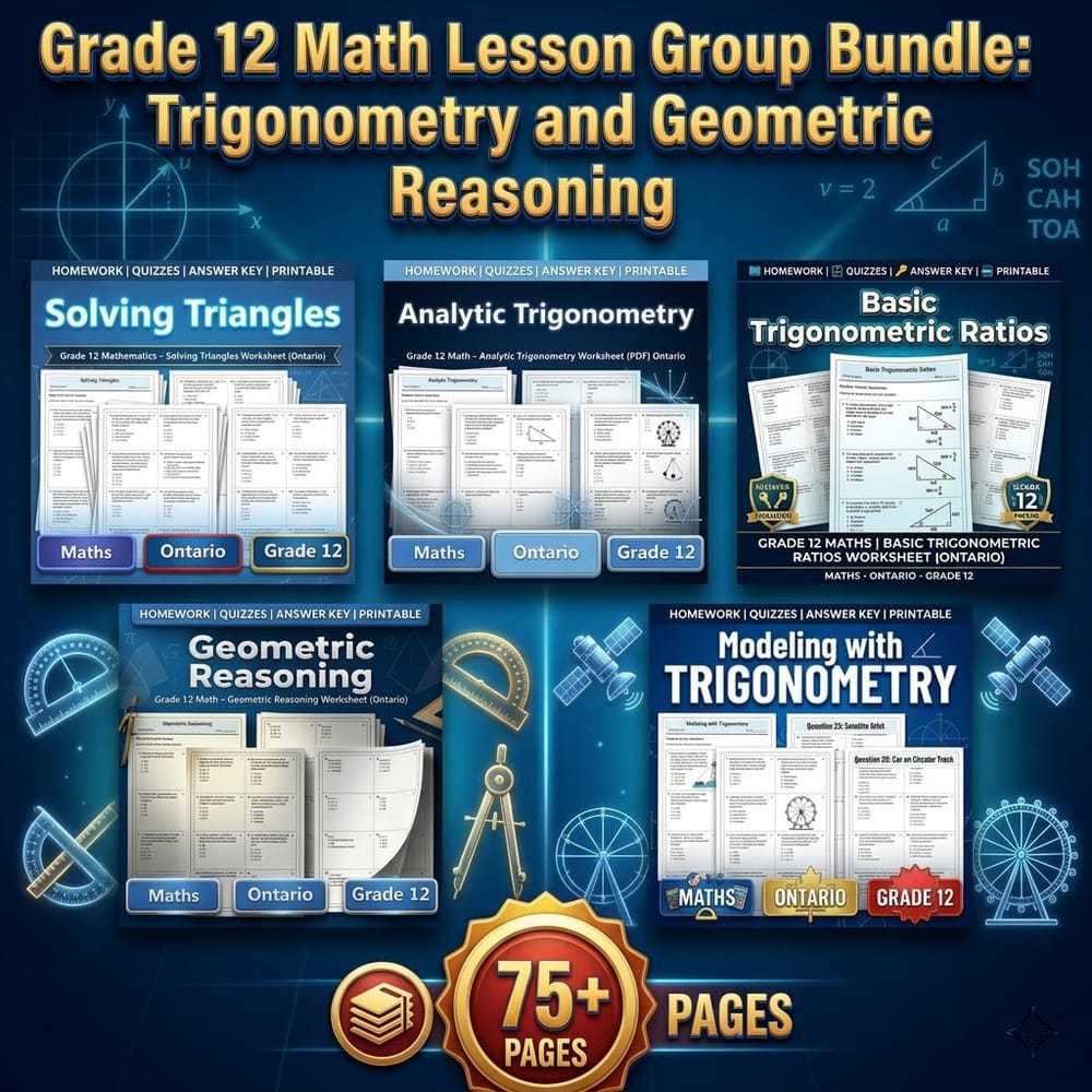Grade 12 Math Lesson Group Bundle: Trigonometry and Geometric Reasoning — bundle cover