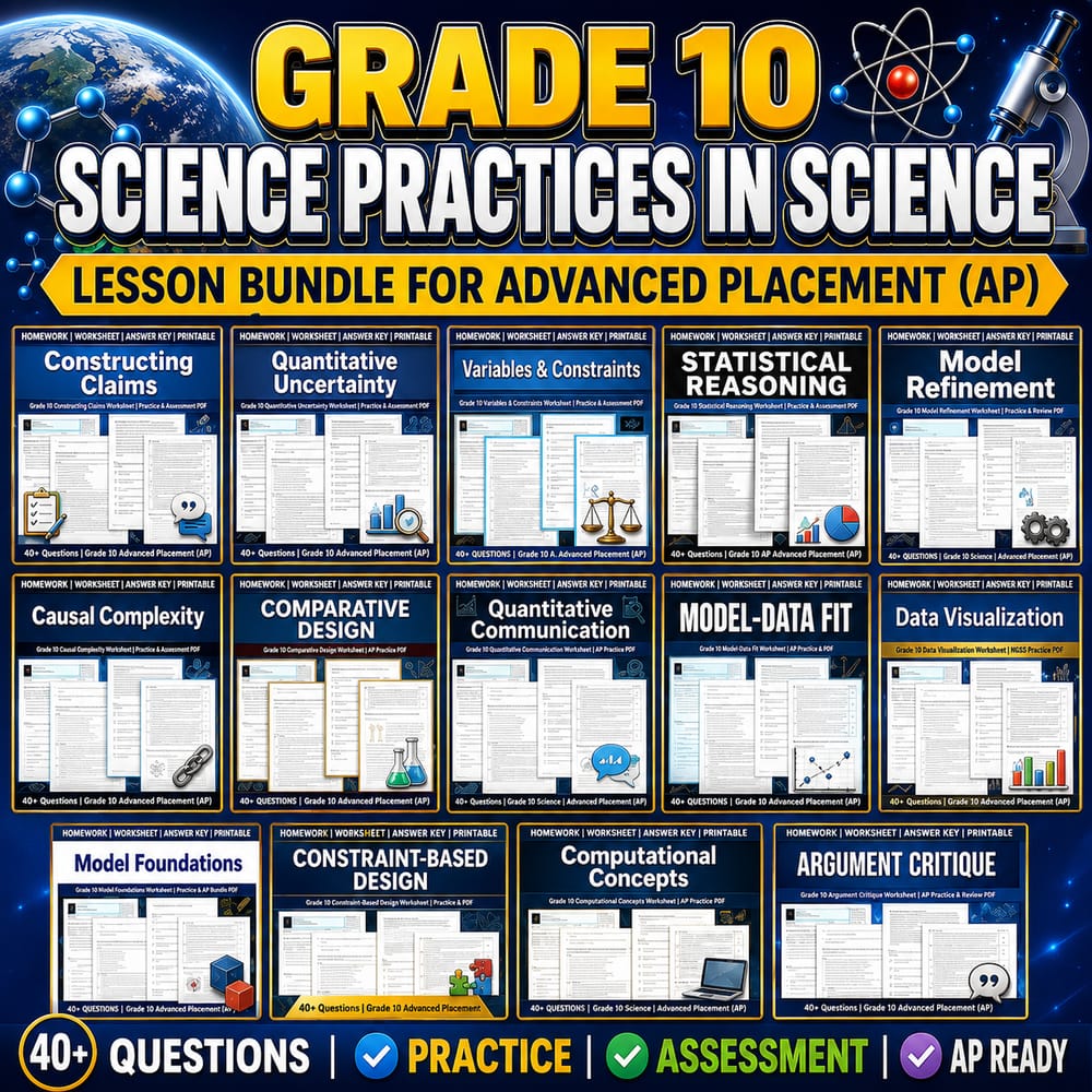 Grade 10 Science Practices in Science: Lesson Bundle for Advanced Placement (AP) — bundle cover