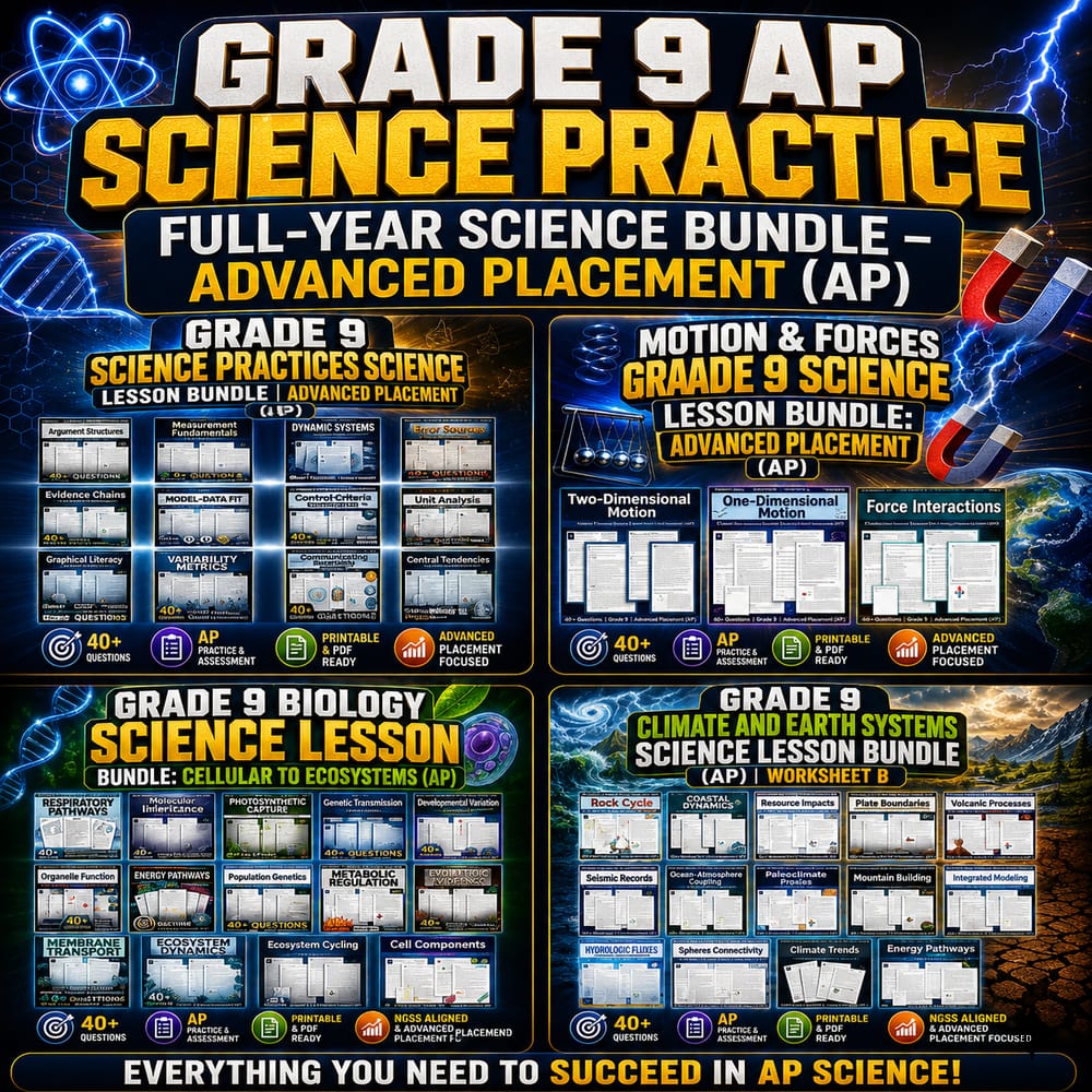 Grade 9 Modeling, Evidence & Argument Science Full Year Bundle – AP — bundle cover