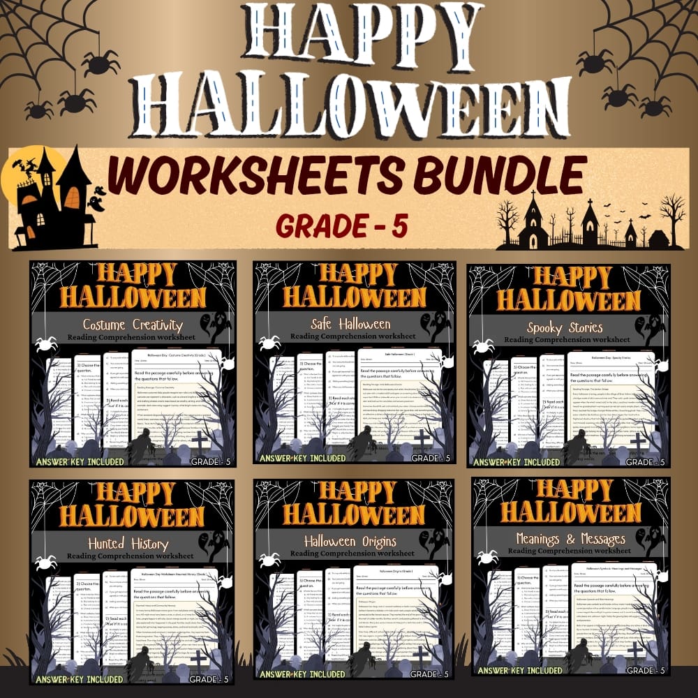 Halloween Day Lesson Bundle | Grade 5 Holiday | October Framework — bundle cover