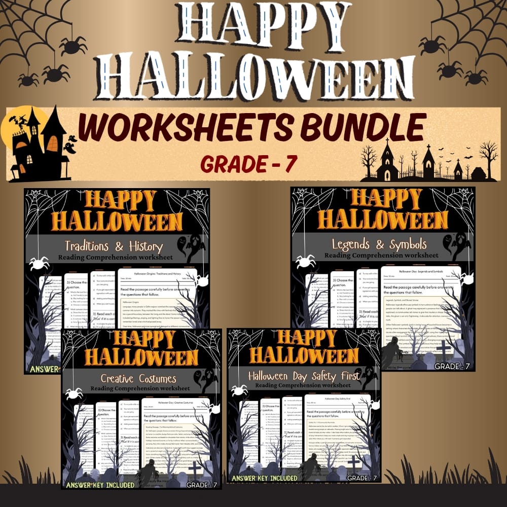 Halloween Day Lesson Bundle | Grade 7 Holiday | October Framework — bundle cover