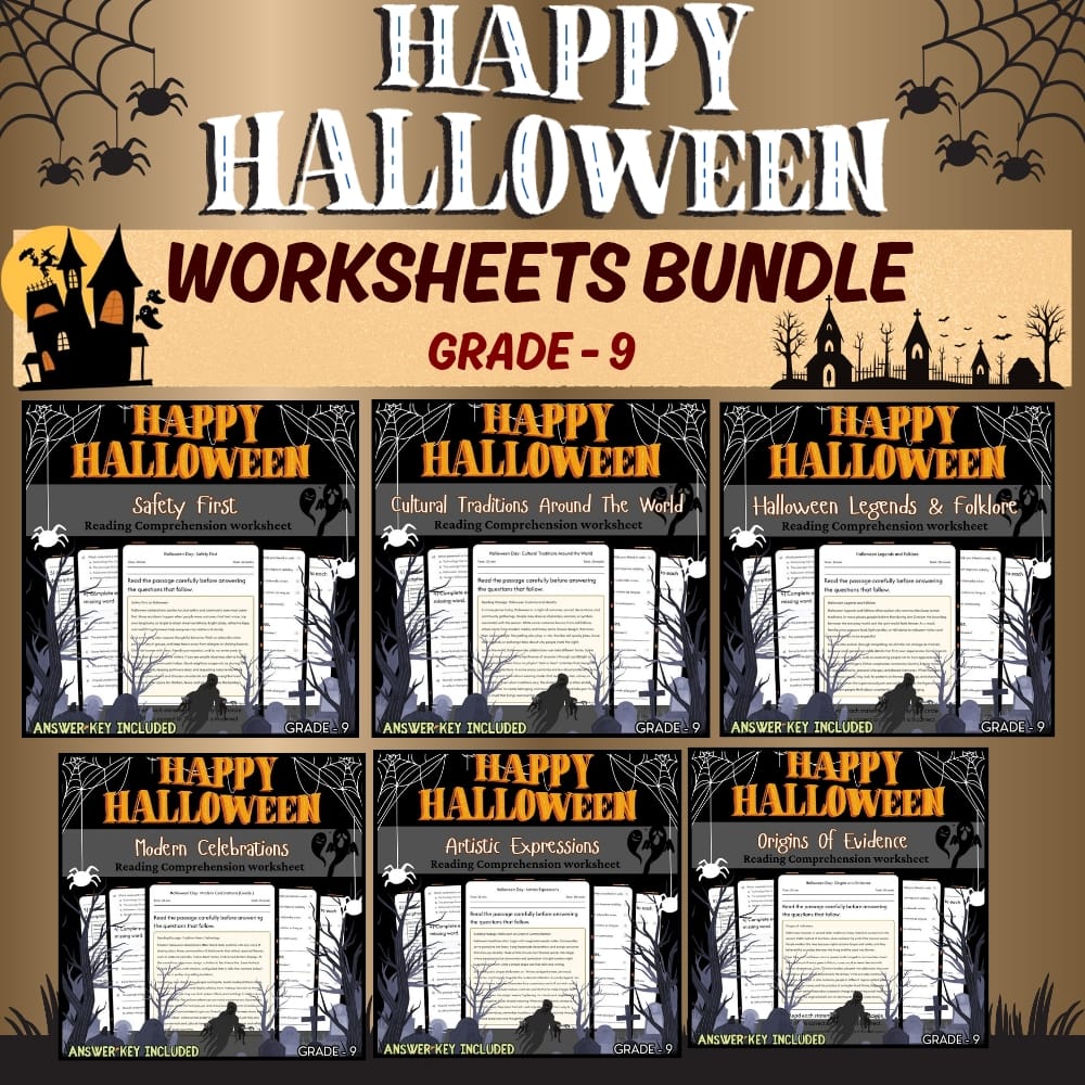 Grade 9 Halloween Day Lesson Bundle | Holiday October — bundle cover