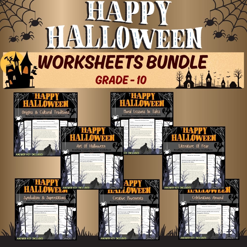 Grade 10 Halloween Day Holiday Lesson Bundle – October Framework — bundle cover