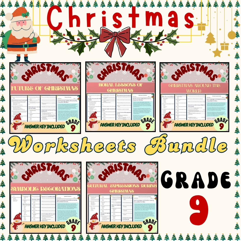 Grade 9 Seasonal Unit | Cultural Traditions & Moral Lessons Worksheet Bundle — bundle cover