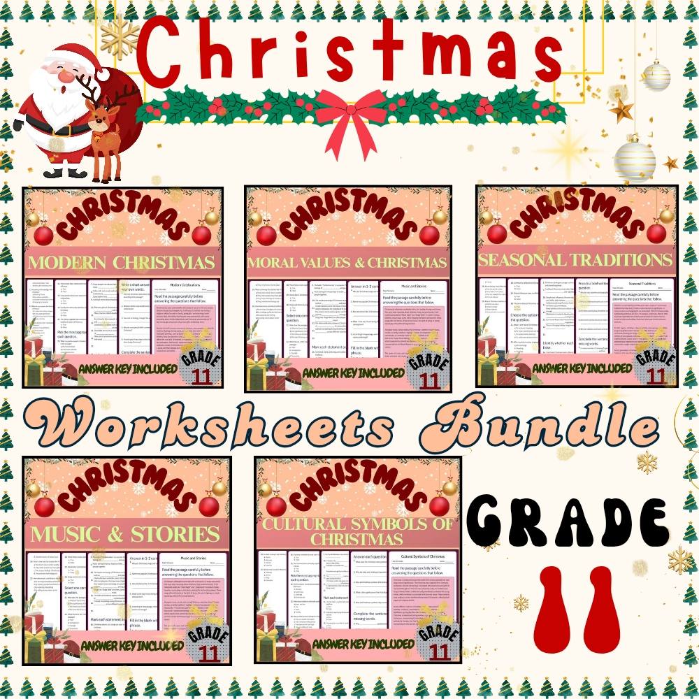 Grade 11 Seasonal Cultural & Traditions Unit Bundle(Worksheet Pack +Answer Keys) — bundle cover