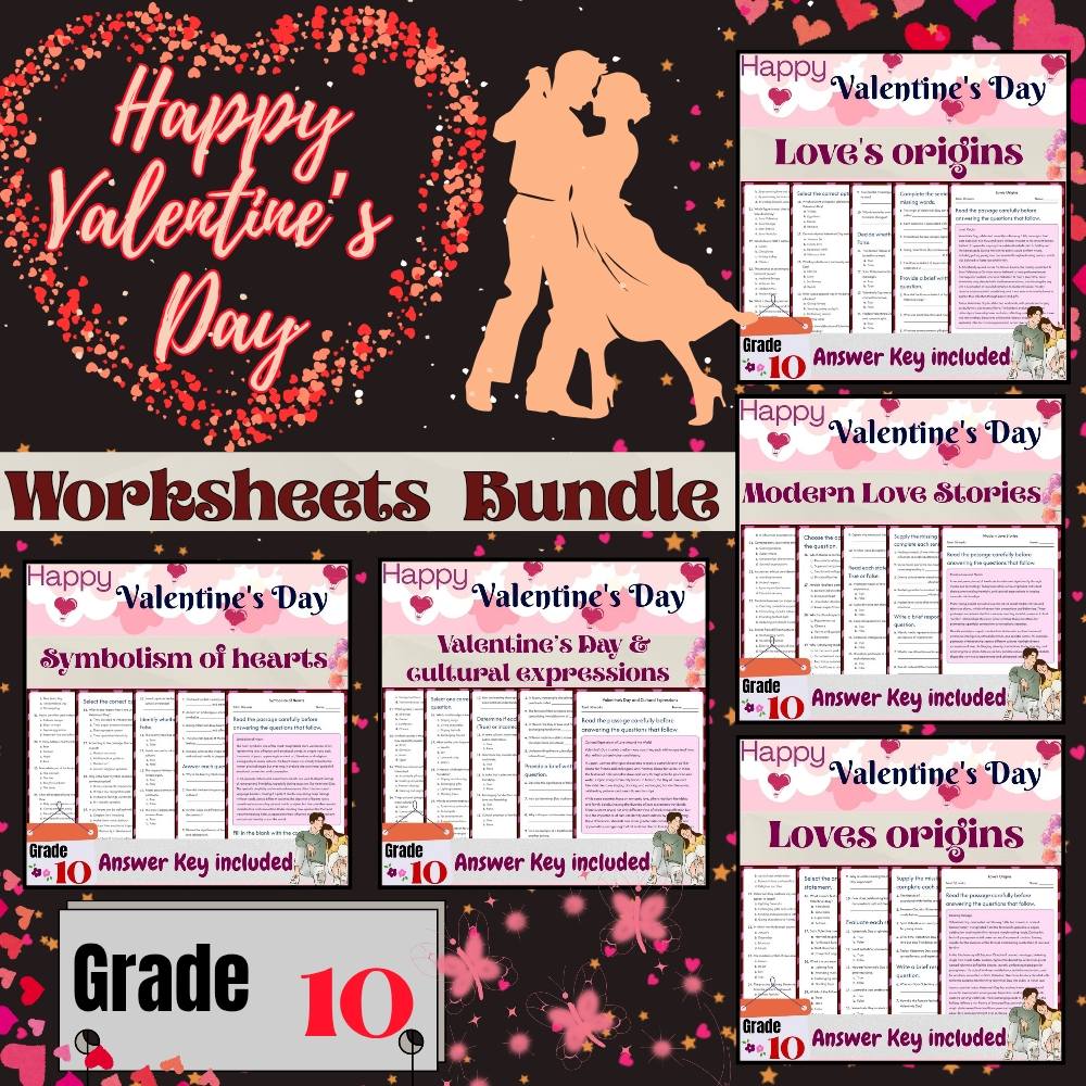 Grade 10 Seasonal Valentine’s Day Unit Bundle | History, Symbols & Cultures — bundle cover