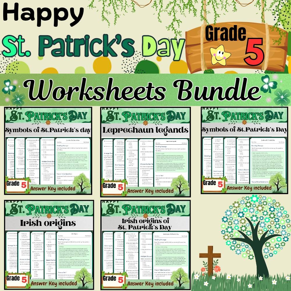 Grade 5 Seasonal STEM | St. Patrick's Day Worksheets & Activities Bundle — bundle cover