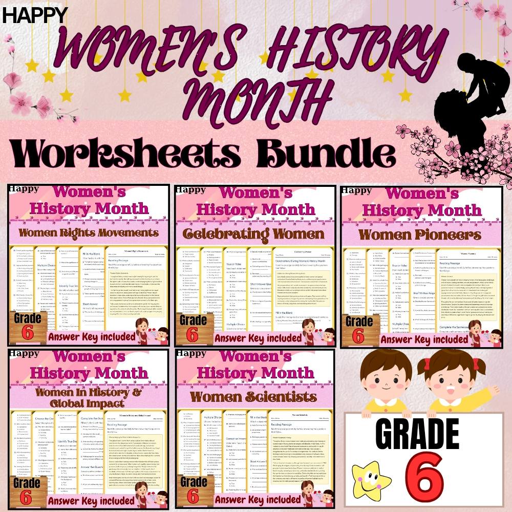 Grade 6 Seasonal Women in Science Unit Bundle – Celebrating Pioneers & Rights — bundle cover
