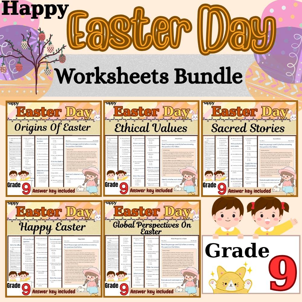 Grade 9 Seasonal Unit | Easter & Holiday Studies Worksheets Collection — bundle cover