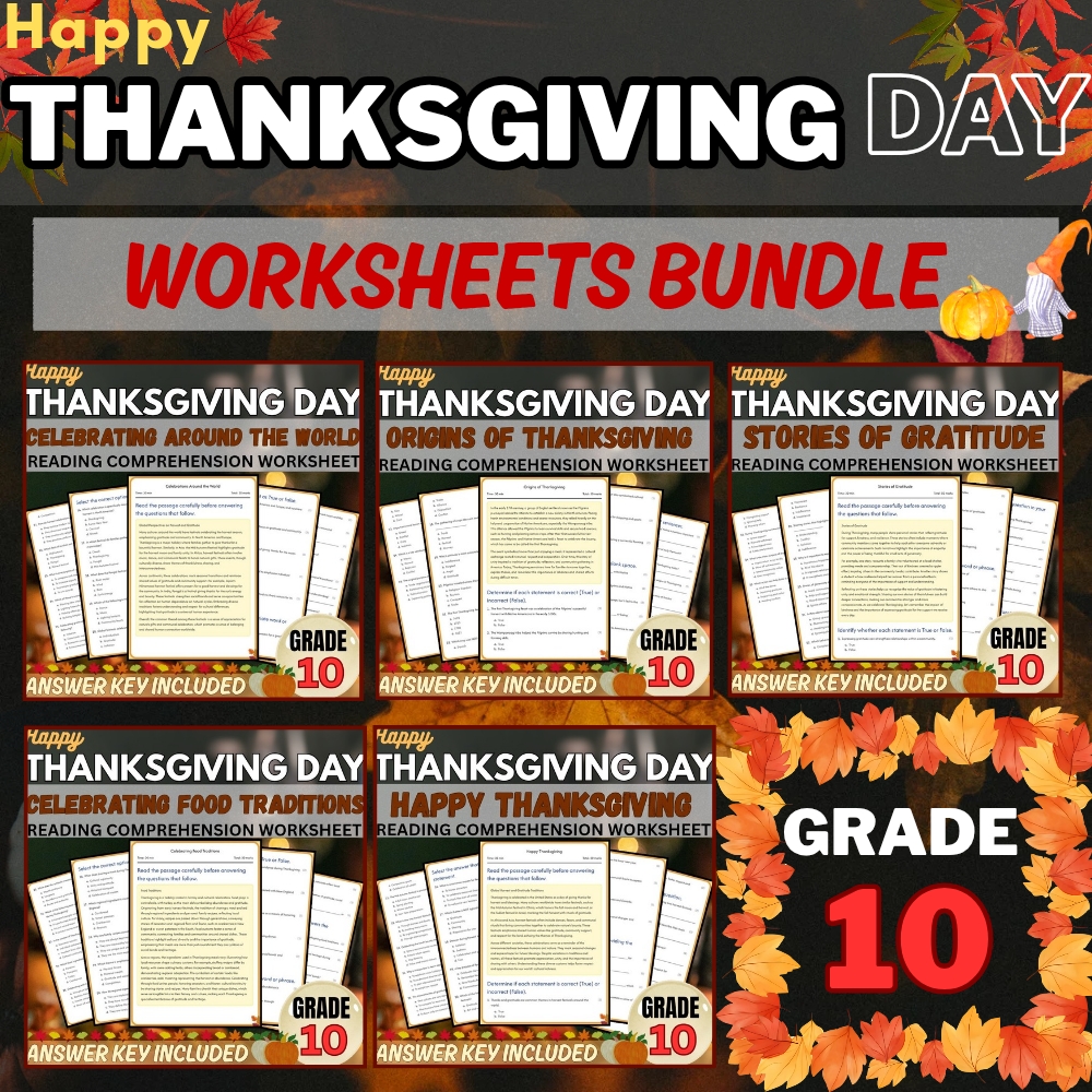 Grade 10 Seasonal Celebrations Worksheet Bundle |Cultural Festivals & Traditions — bundle cover