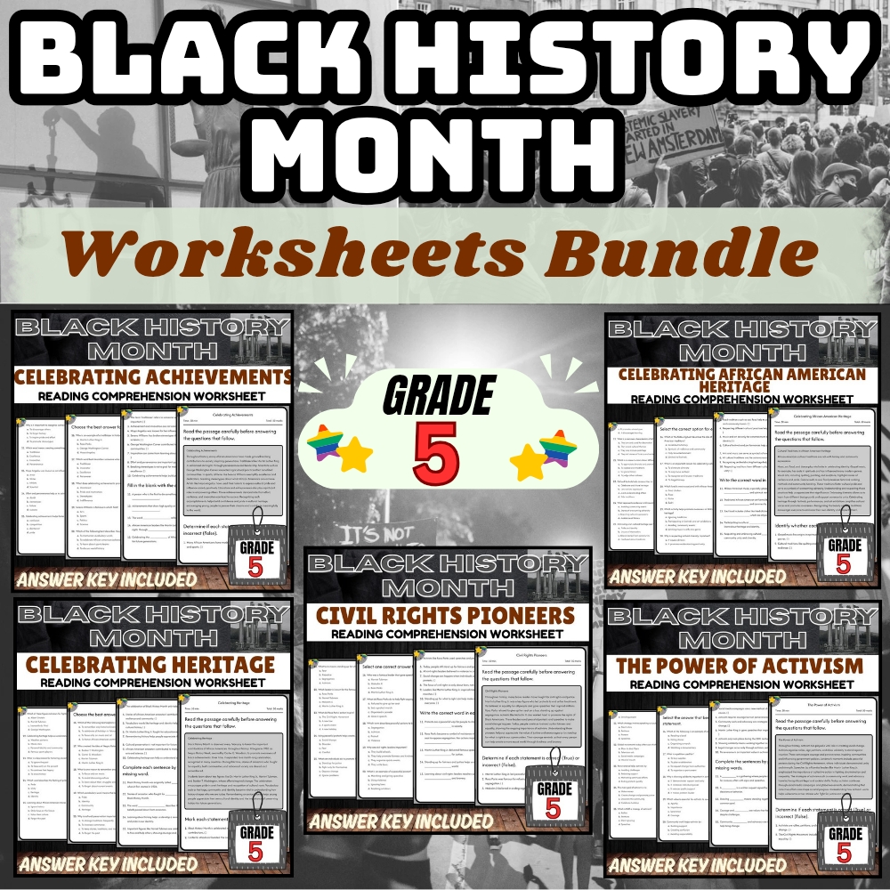 Grade 5 Black History Month Unit Bundle | Celebrating Heritage & Achievements — bundle cover
