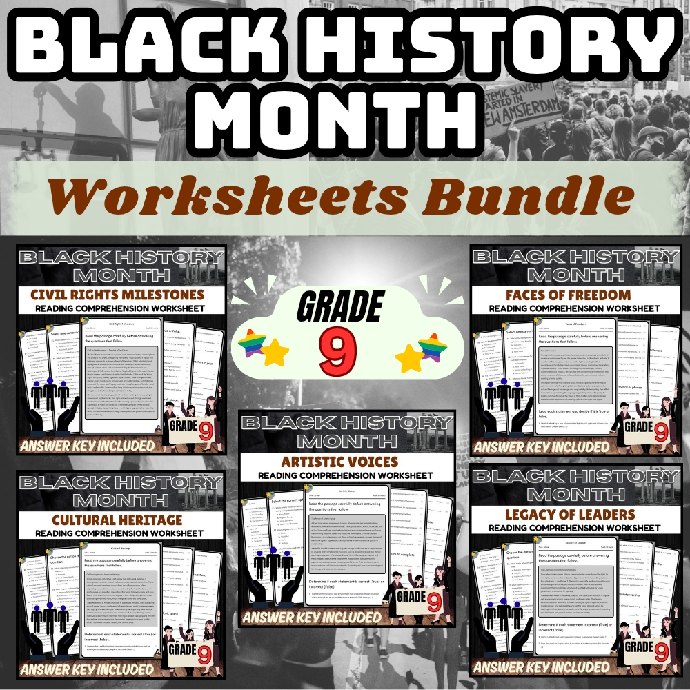 Grade 9 Black History Month Unit Bundle | Celebrating Civil Rights & Heritage — bundle cover