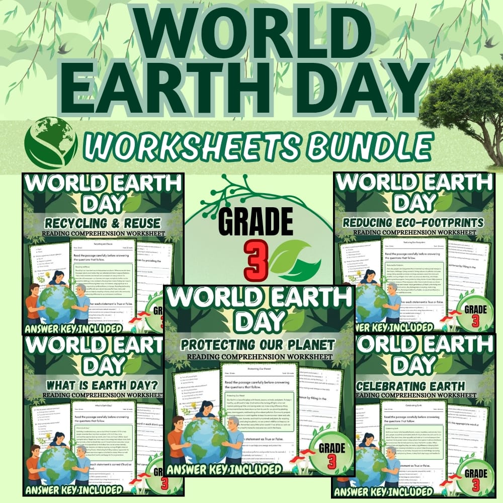 Grade 3 Earth Day Lesson Bundle | Environmental Awareness Activities — bundle cover