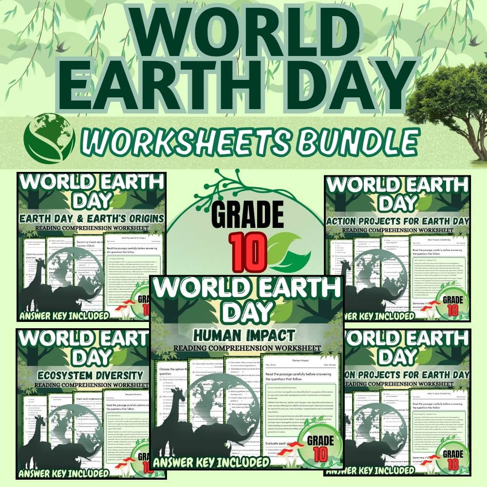 Grade 10 Holiday Science Bundle | Environmental and Earth Day Lessons — bundle cover