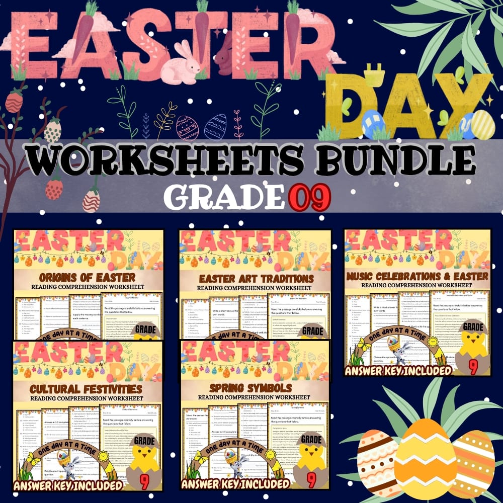 Grade 9 Holiday Easter ELA Reading Custom Bundle: Common Core Framework — bundle cover