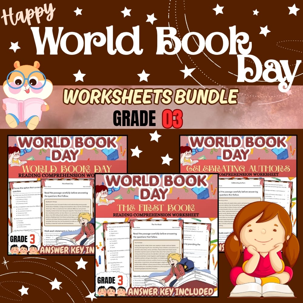 Grade 3 Holiday Word Book Day ELA Writing Custom Bundle | Common Core — bundle cover