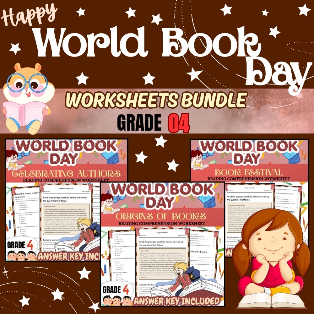 Grade 4 Book Day Holiday Reading Custom Bundle—CCSS ELA — bundle cover