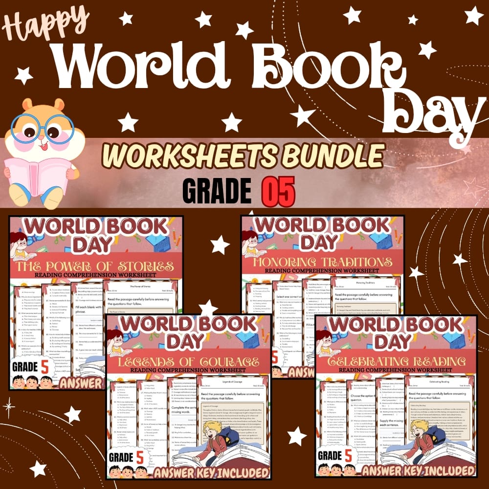 Grade 5 Holiday Word Book Day Custom Bundle for CCSS ELA Literacy — bundle cover