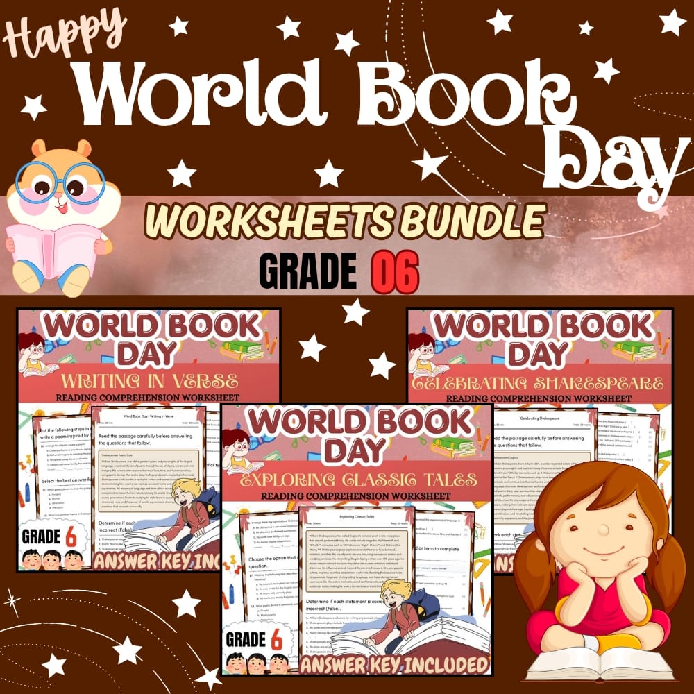 Grade 6 Word Book Day Holiday Custom Bundle for Writing Workshop — bundle cover