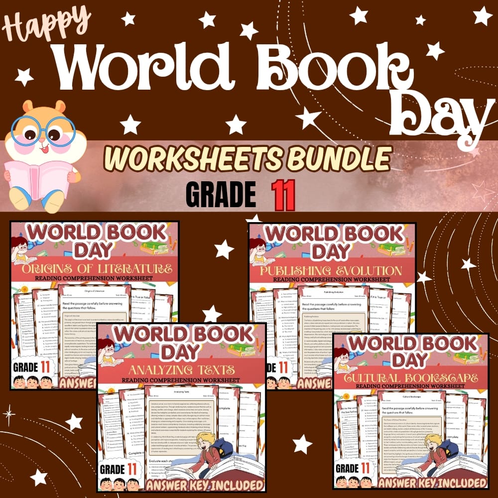 Grade 11 Holiday Literature Word Book Day Lesson Bundle | CCSS ELA — bundle cover