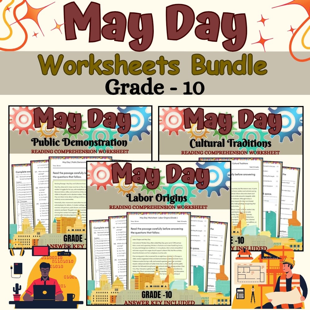 Grade 10 May Day Holiday Lesson Bundle: CER Framework Worksheet Pack — bundle cover