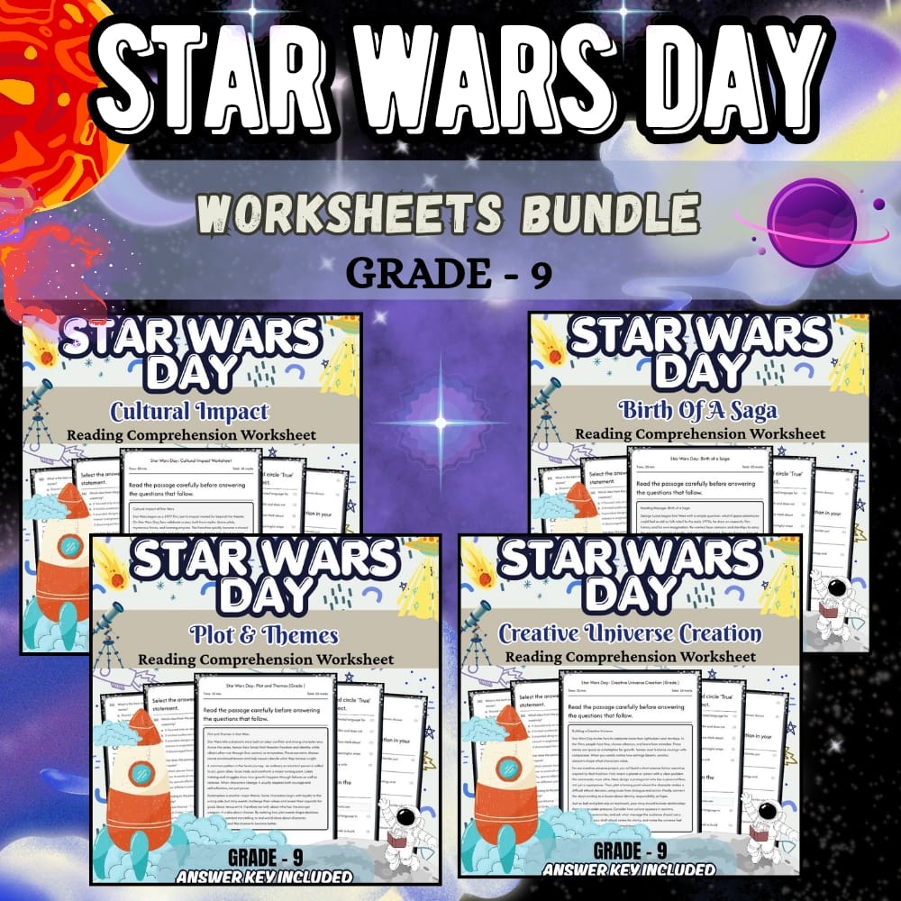 Grade 9 Star Wars Day Holiday Narrative lesson bundle CCSS ELA-Literacy — bundle cover