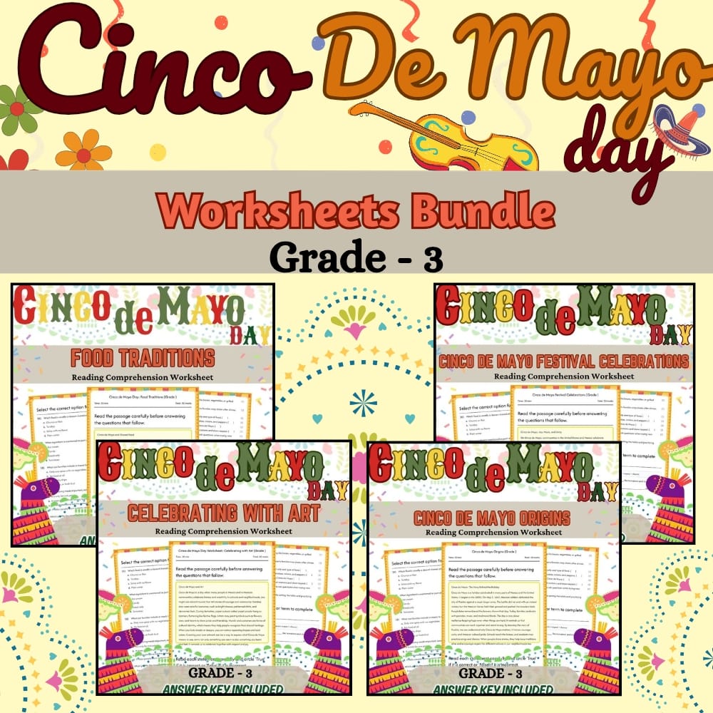 Grade 3 Cinco de Mayo Holiday Social Studies Lesson Bundle: C3 Framework — bundle cover