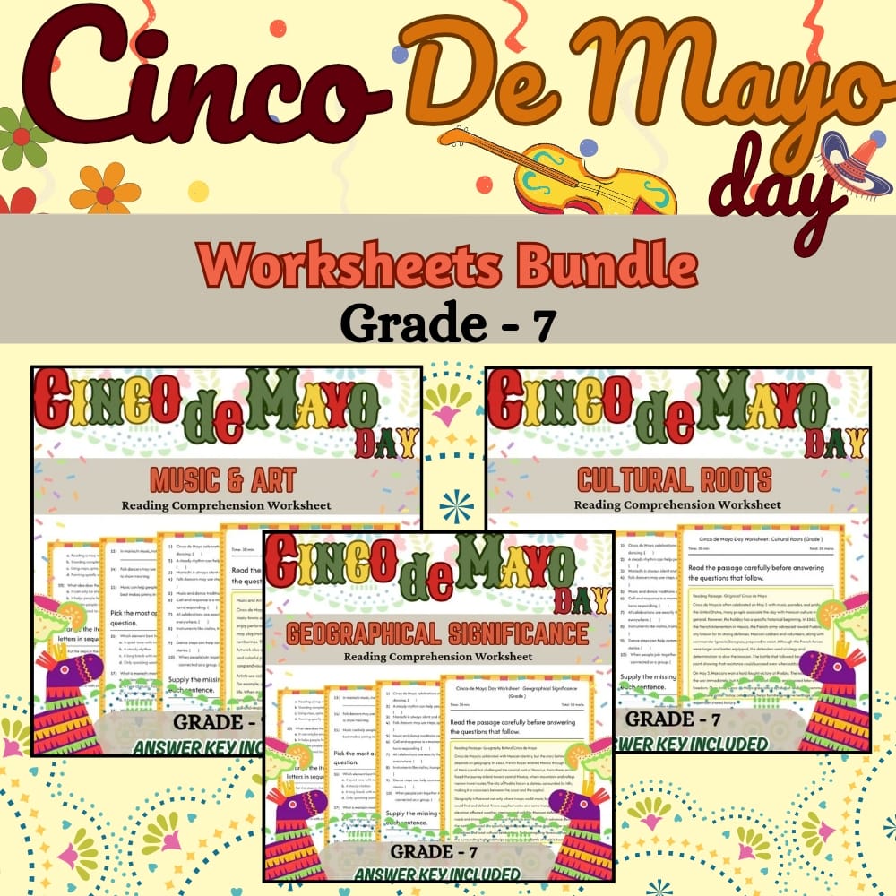 Cinco de Mayo Grade 7 Holiday Cultural Studies Lesson Bundle | C3 Framework — bundle cover