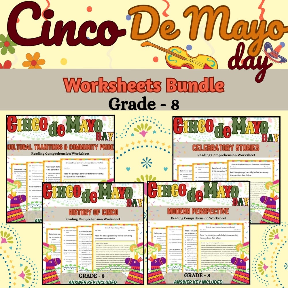 Grade 8 Cinco de Mayo Holiday Social Studies Lesson Bundle | C3 Framework — bundle cover