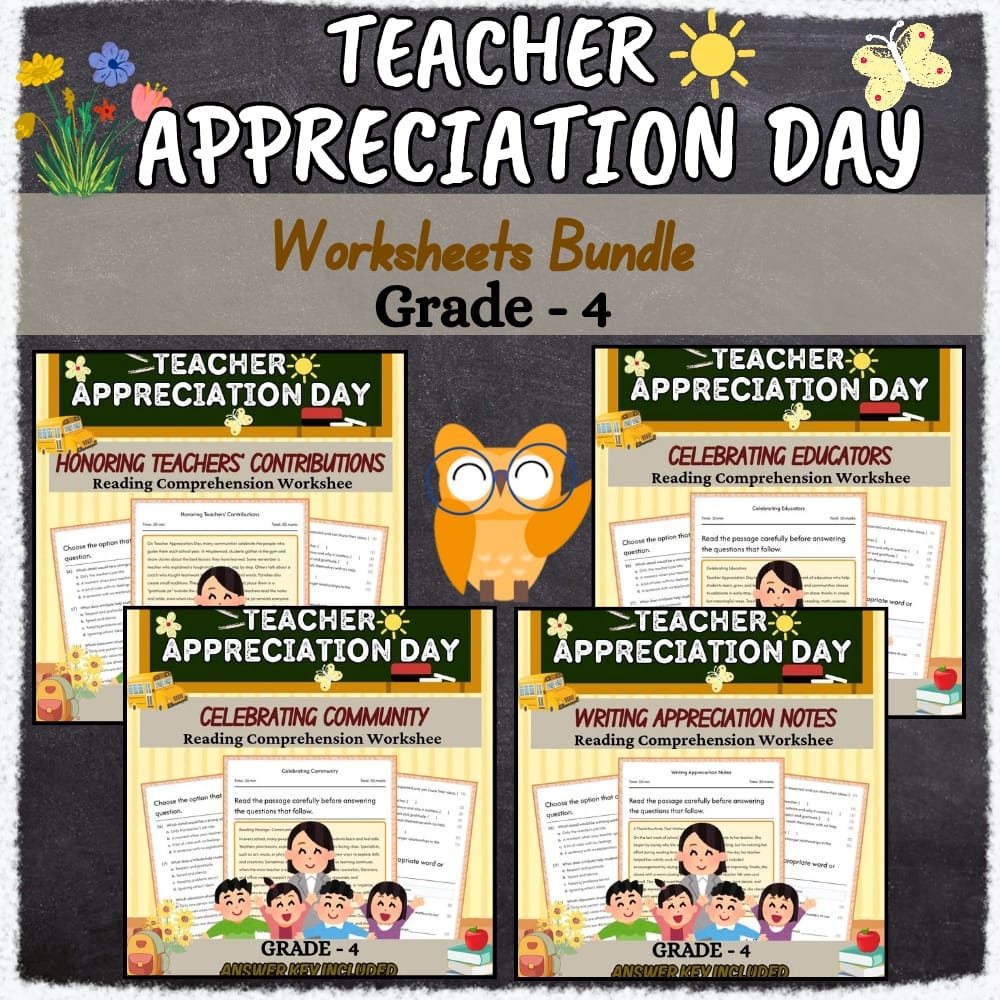 Grade 4 Holiday Teacher Appropriate Day Lesson Bundle: Common Core — bundle cover