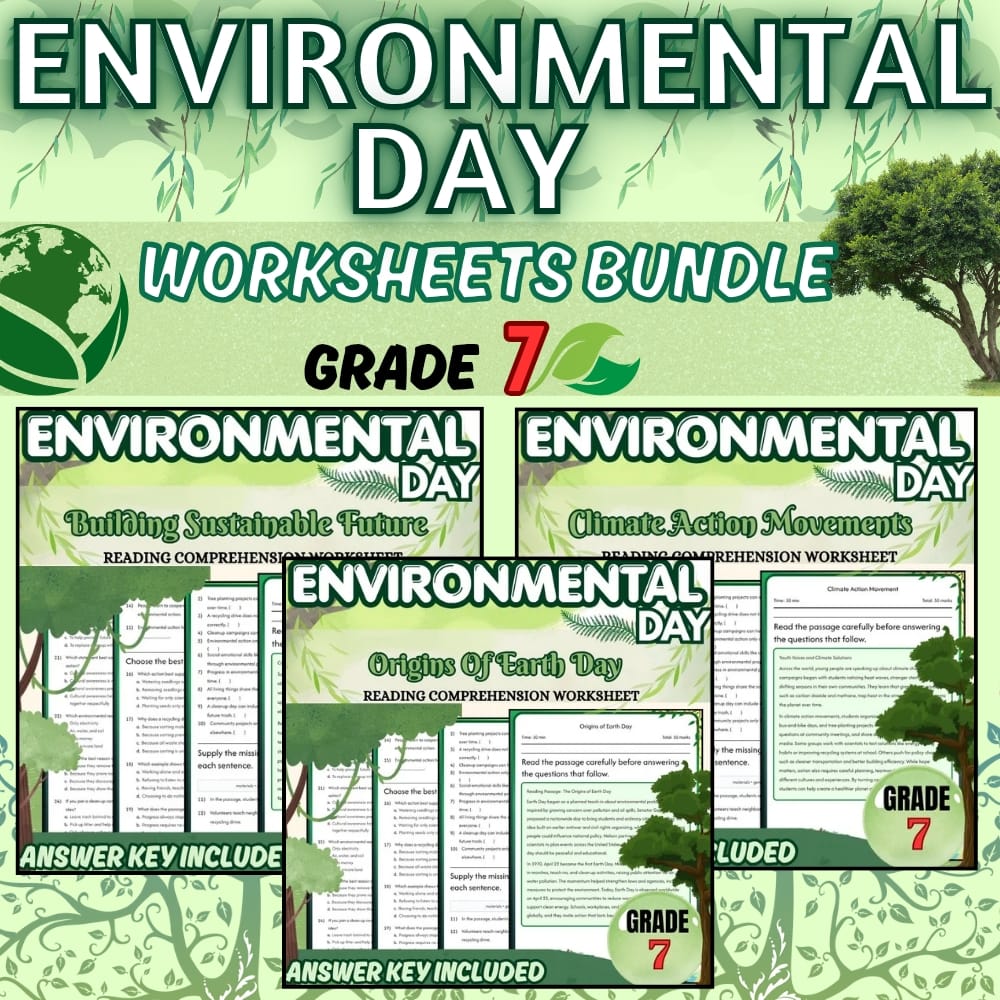 Grade 7 Environmental Day & Climate Action Holiday Science Custom Bundle NGSS — bundle cover