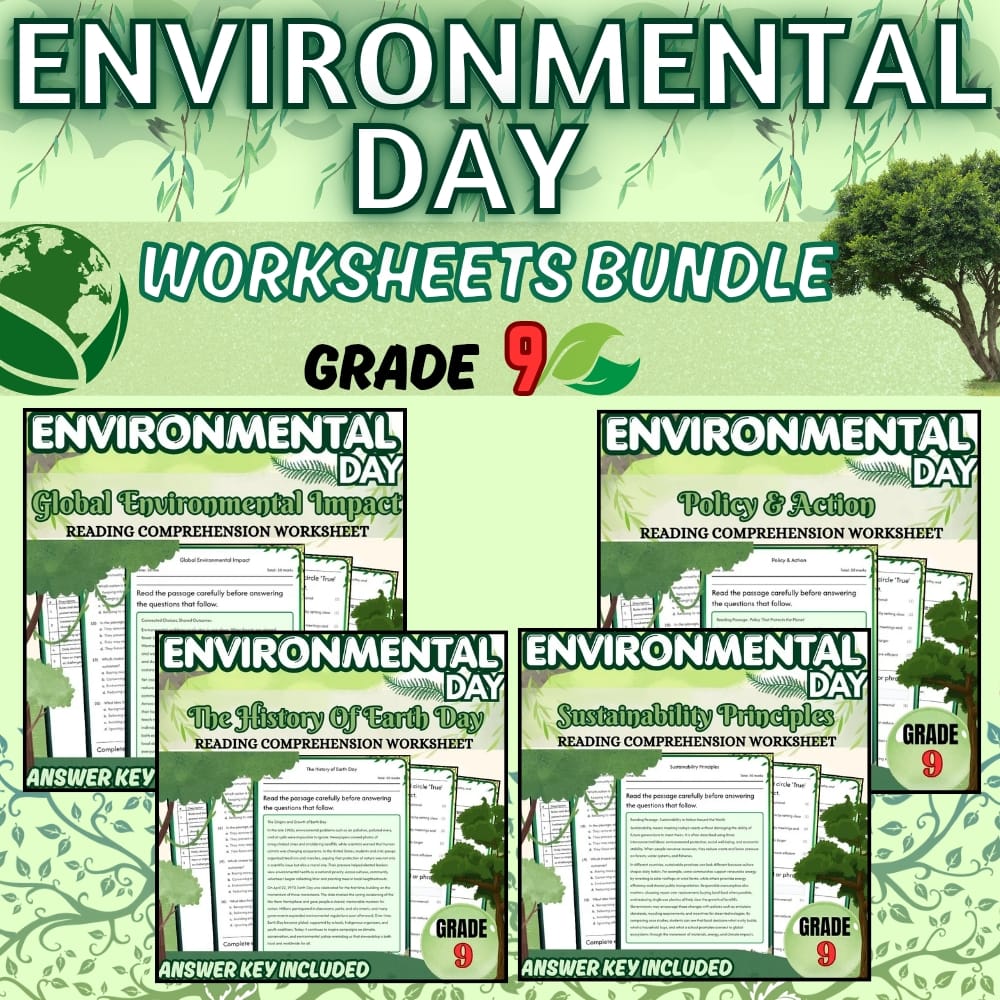 Grade 9 Holiday: Environmental Days Science Lesson Bundle, NGSS-aligned — bundle cover