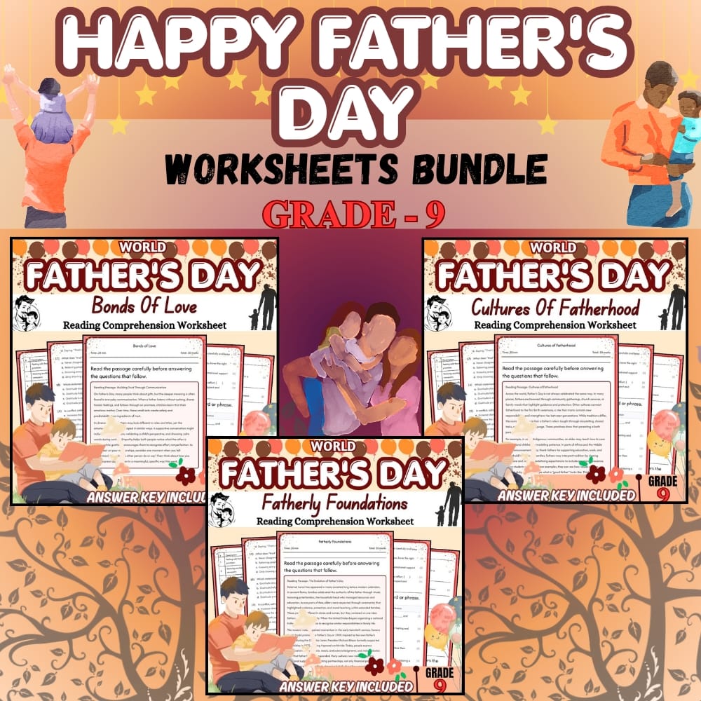 Grade 9 Fathers Day Holiday Custom Bundle Common Core ELA/Literacy — bundle cover