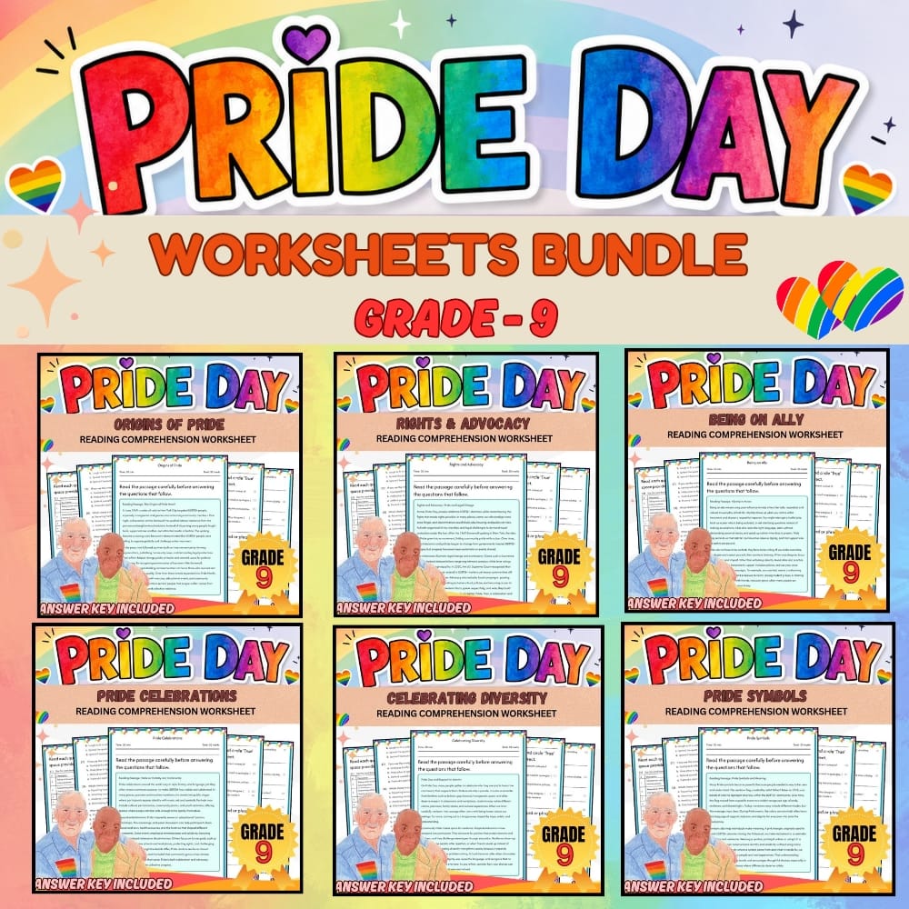 Grade 9 Pride Day Holiday Civics Worksheets Lesson Bundle: C3 Framework — bundle cover